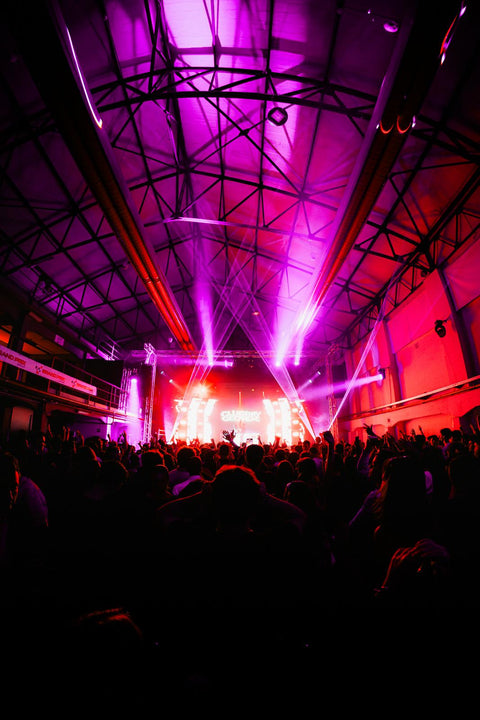 Festival lights and crowd